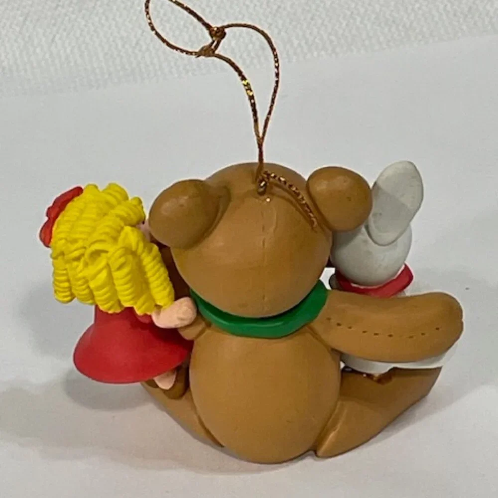 Vintage 1997 AGC ornament, Bear, Rabbit, boy, girl.